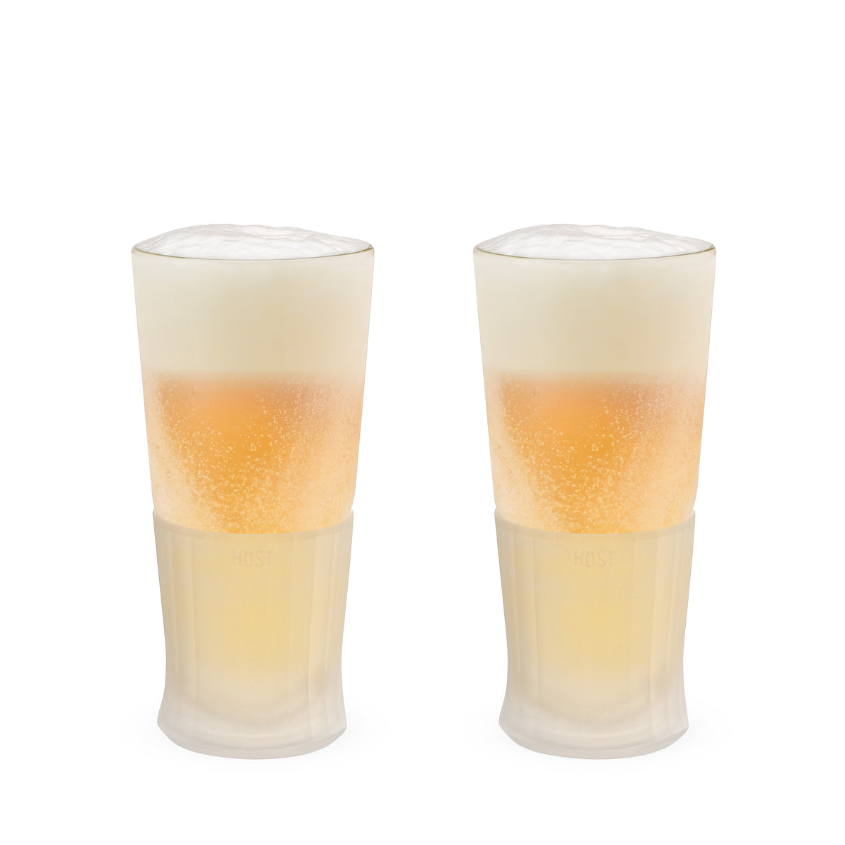 Set Of 4 Double Wall Gel-Filled Acrylic Freezer Beer Glasses - Keeps 'em  Cold!