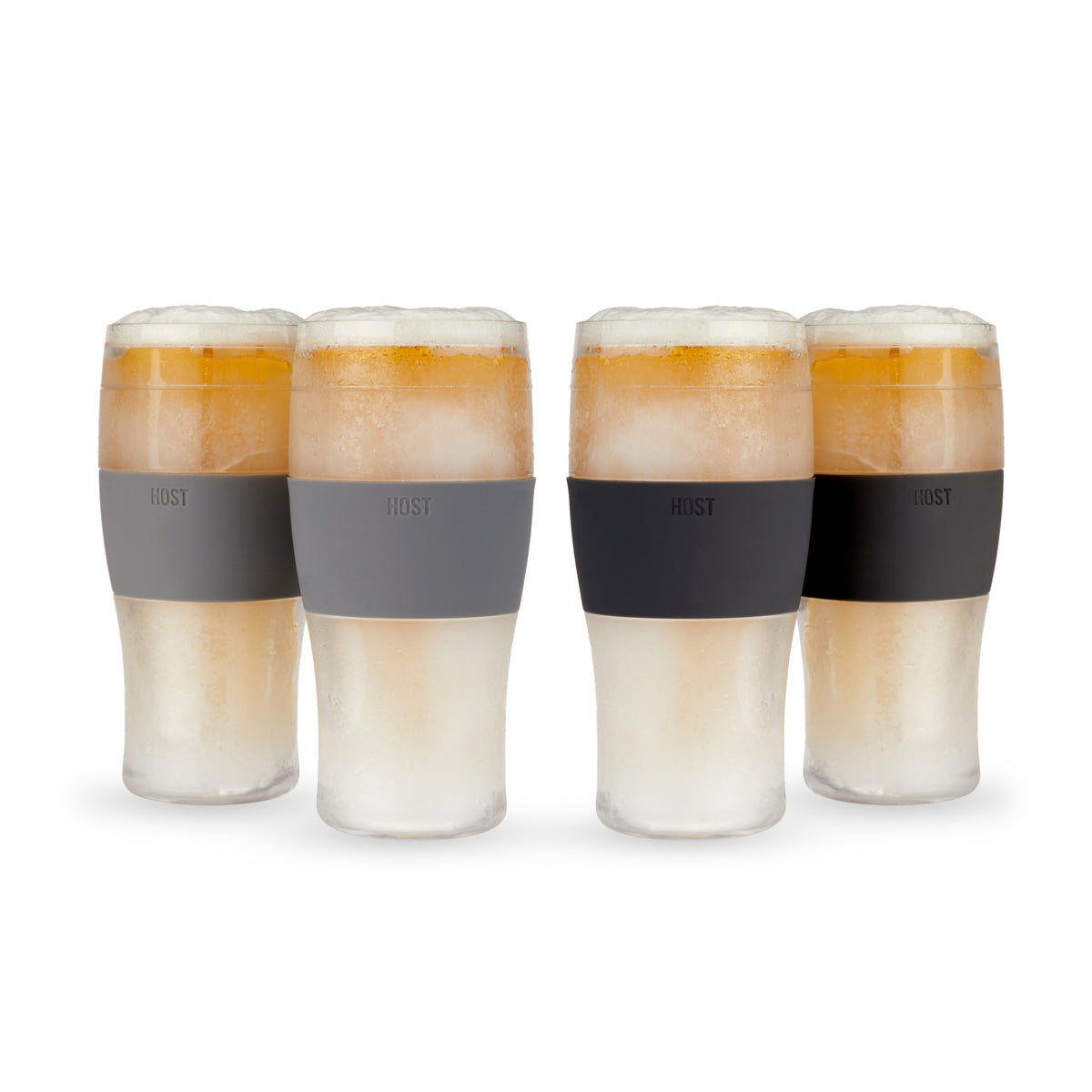 FREEZER MUGS Gel Beer Mug Frosted Cups Double Wall Ice 16oz Set Of