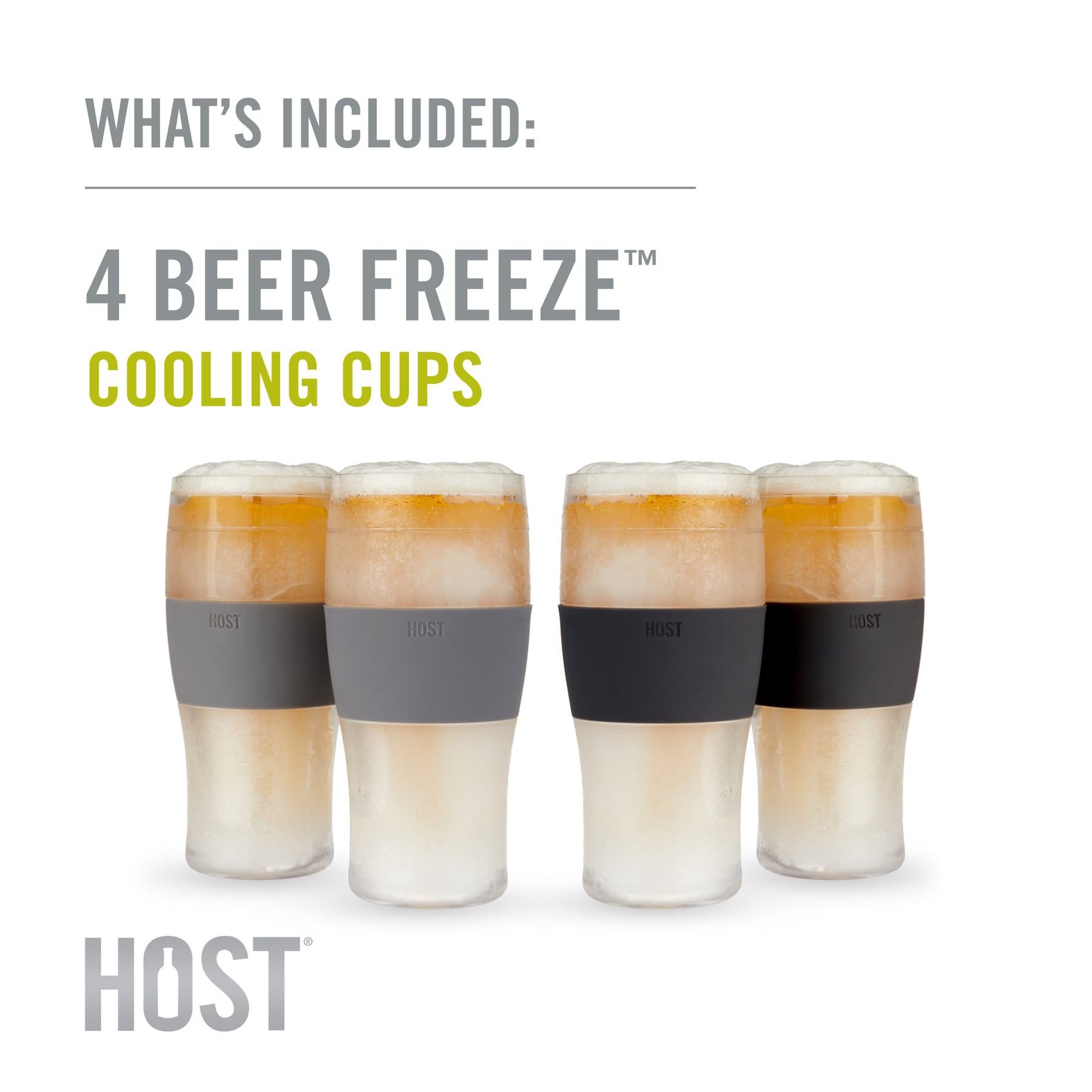Host Beer Glass, Freezer Gel Chiller Double Wall Plastic Frozen Pint Glass