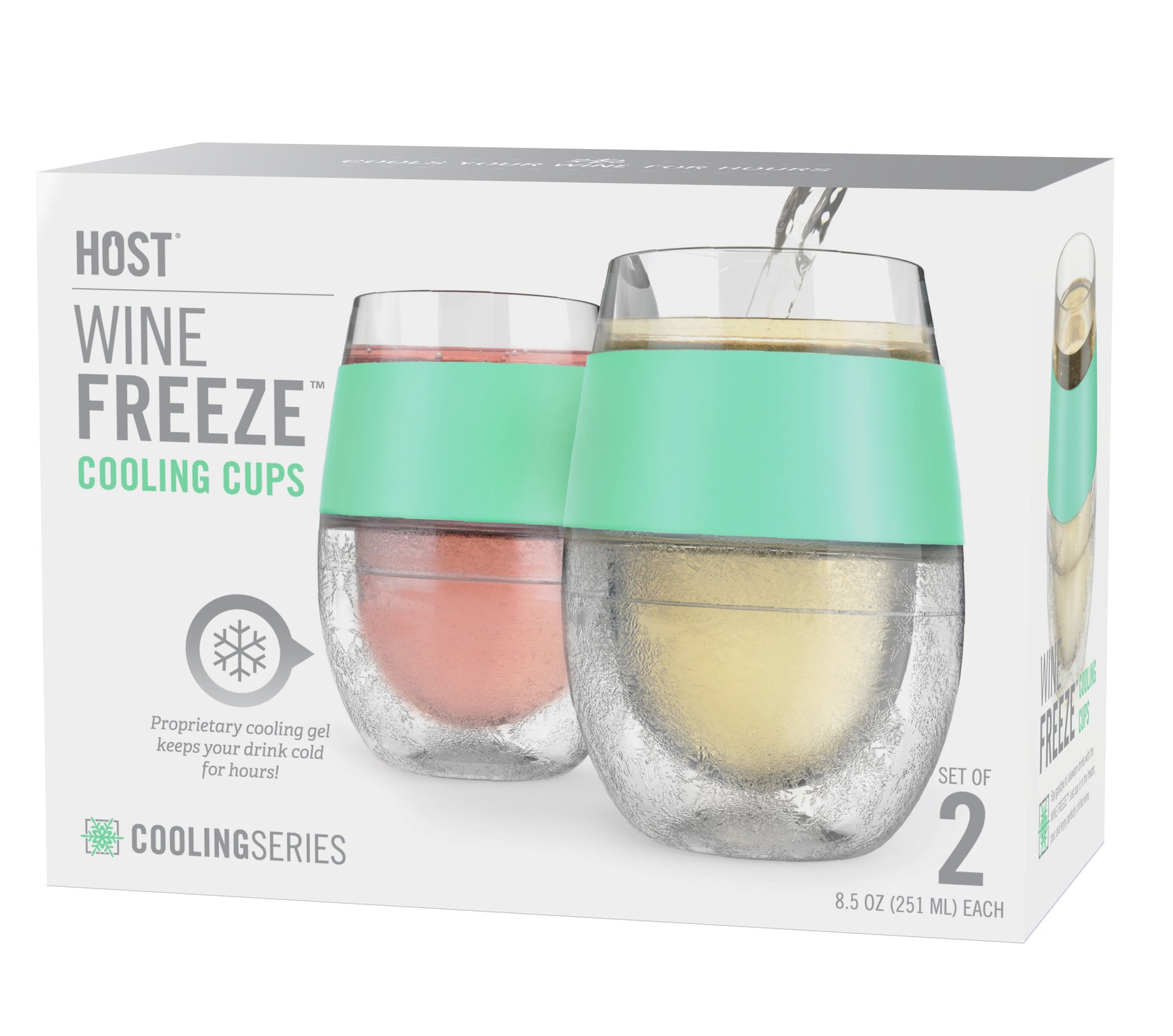 WINE FREEZE COOLING CUPS (SET OF 2)-MINT