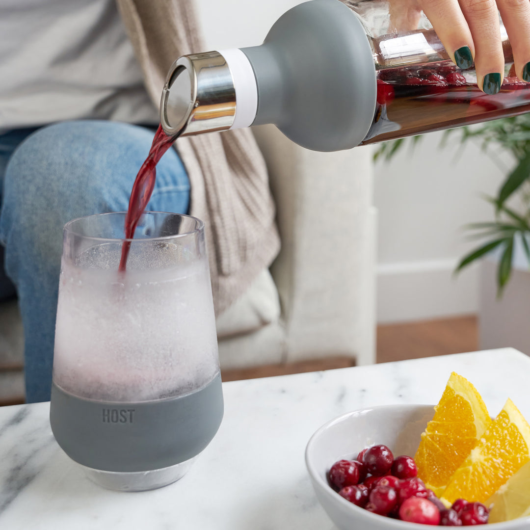 ello wine glasses HOST Freeze XL Wine Glass Cooling Cup, Double Walled Insulated Freezable  Drink Chilling Tumbler for Aperol Spritz 12 Ounces, Grey Set of 2 – Host