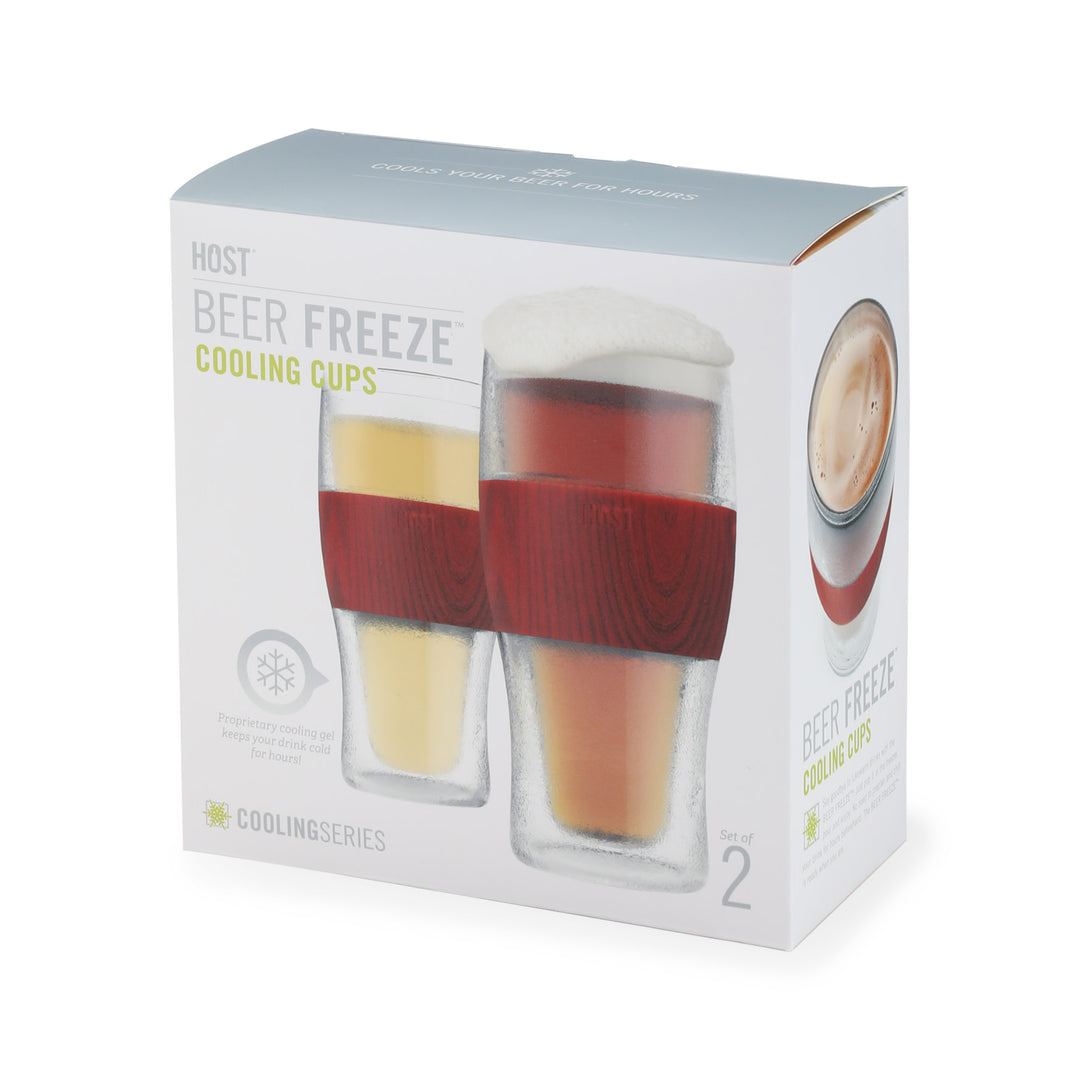 Host FREEZE Beer Glasses, Frozen Beer Mugs, Freezable Pint Glass