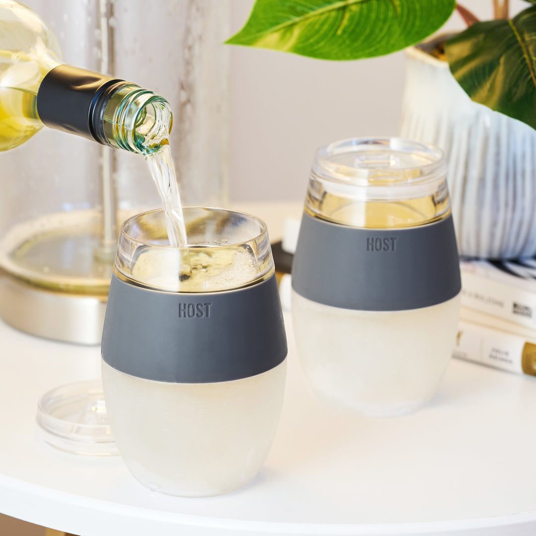 HOST Freeze Wine Glasses with Lids, Insulated Cooling Cups with Freezing  Gel, Wine Tumbler Gifts for Women, Freezable Tumblers for Cocktails,  Outdoor Party, and Home Bar Gifts, 8.5 oz Set of 2,