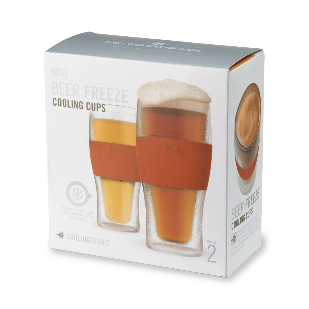 Host FREEZE Beer Glasses, Frozen Brew Mugs, Freezable Pint Glass