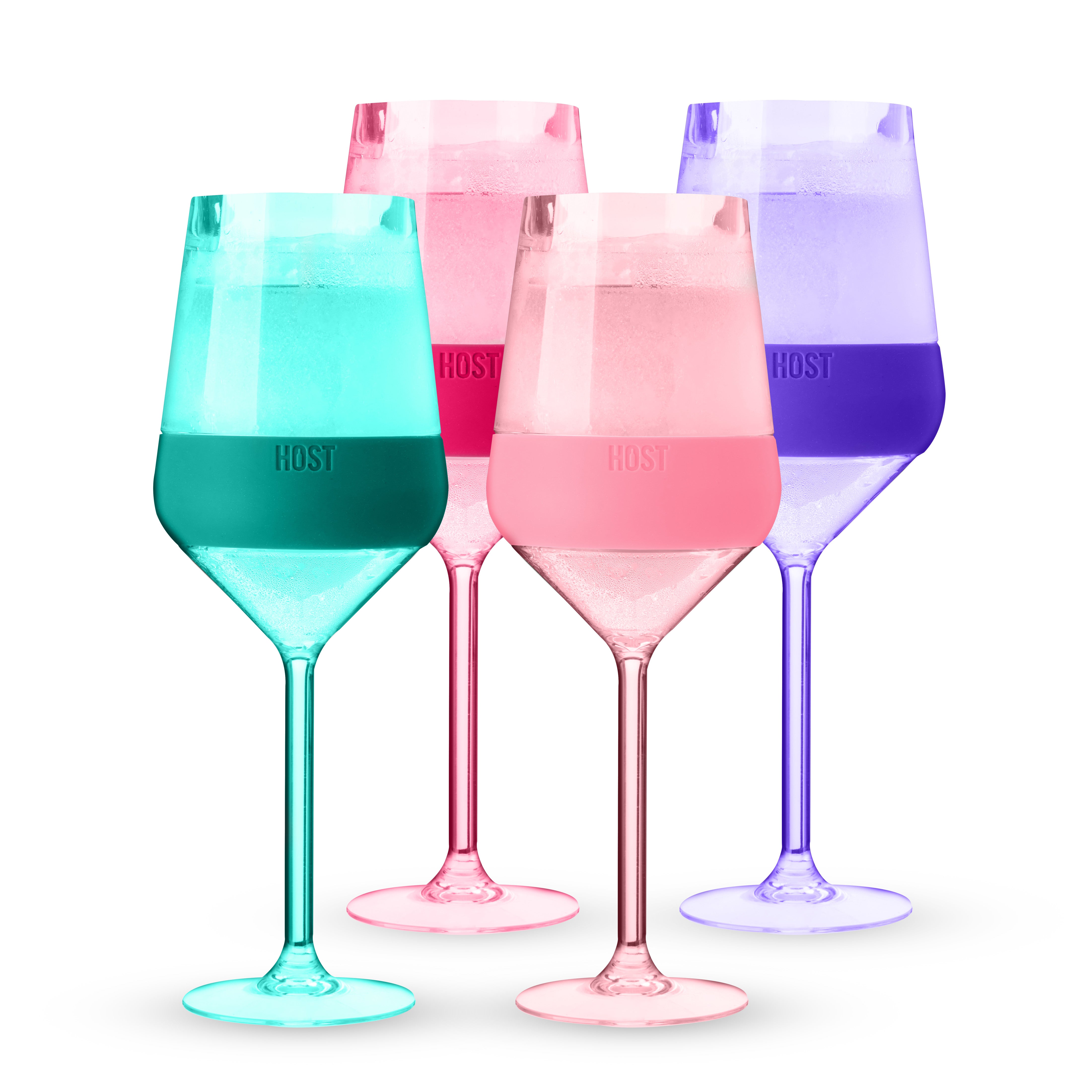 Stemmed Wine FREEZE in Tinted Multicolor, Set of 4