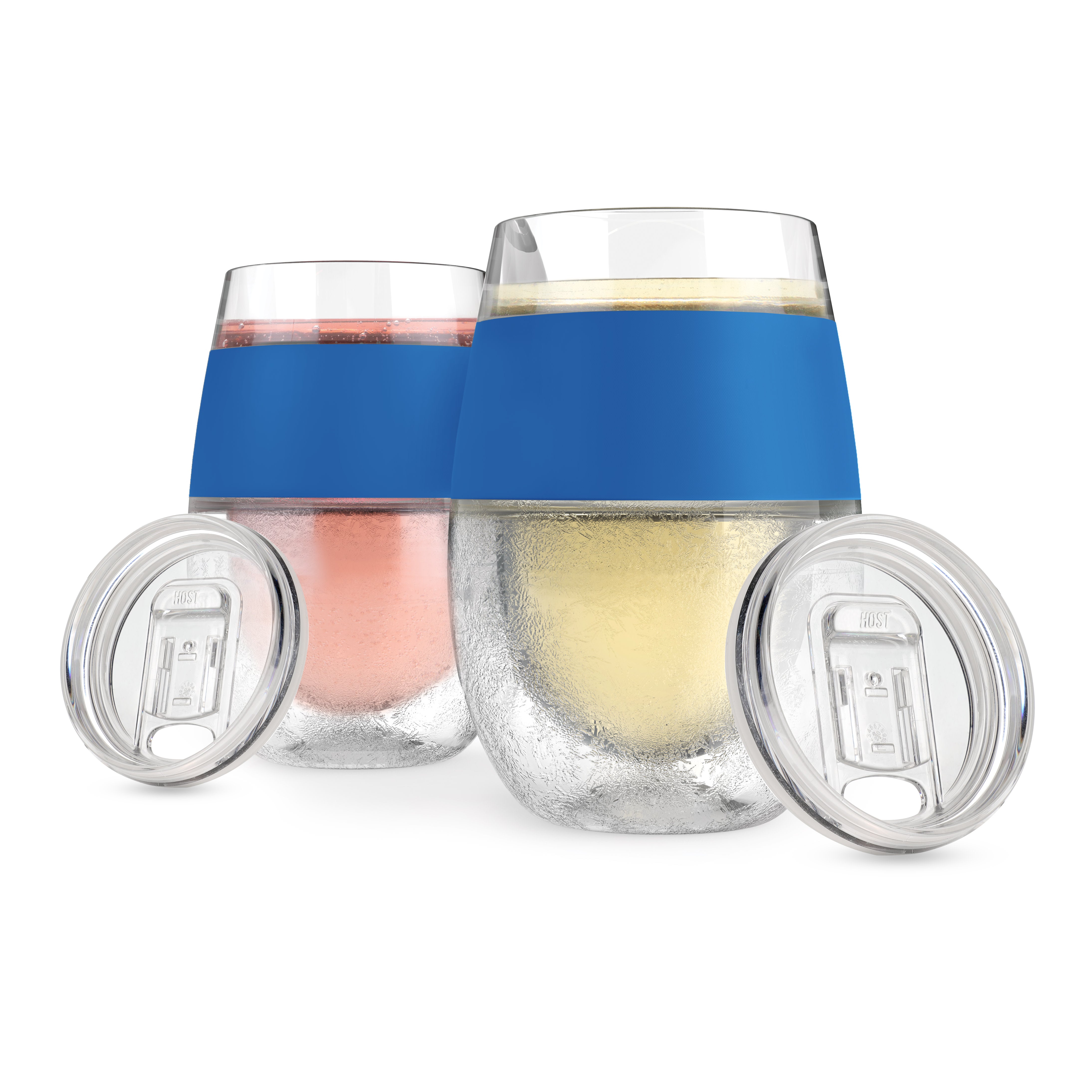 Wine FREEZE in Blue with Lids, Set of 2