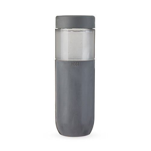 HOST FREEZE Double Walled Daily Water Bottle Freezer Cooling Tumbler with  Active Cooling Gel Stainless Steel Lid and Silicone Grip - Set of 1 20 Oz  Gray – Host