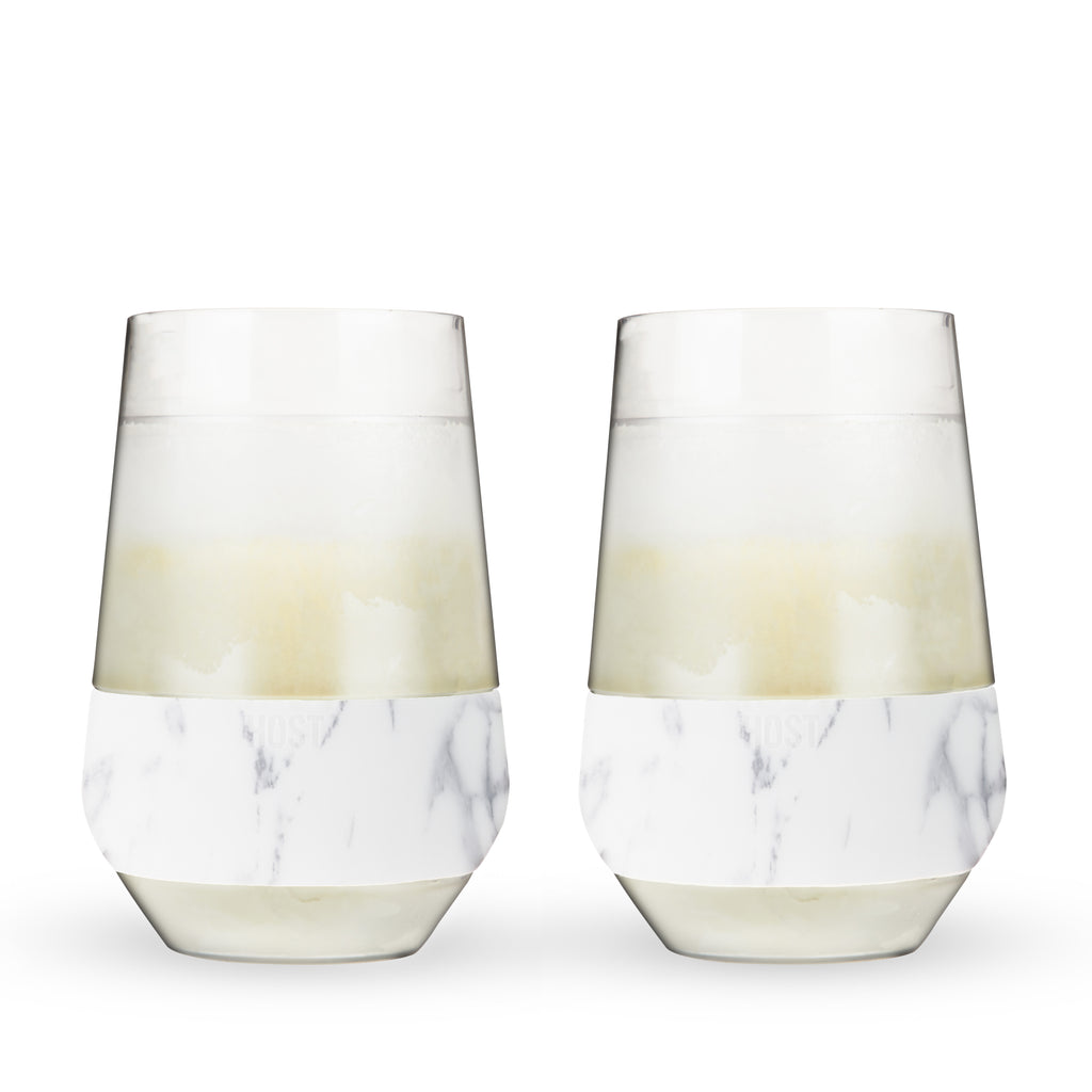 Host Plastic Stemless Wine Glasses - Double Wall Insulated FREEZE Drink  Chiller Marble Wine Cup with Freezing Gel, Wine Glasses for Red and White  Wine, 8.5 oz, Marble 