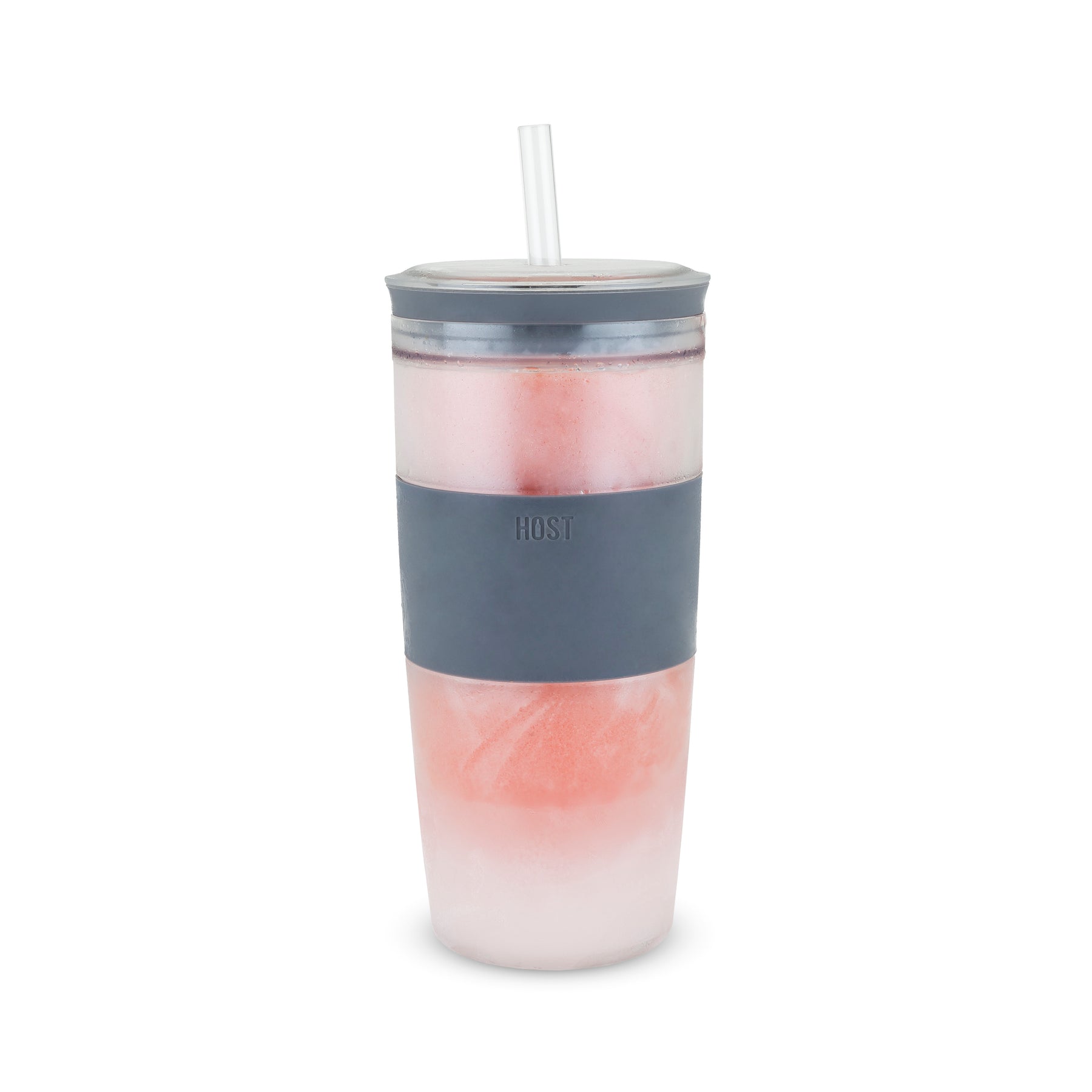 HOST Double Wall Insulated Freezable Drink Chilling Tumbler with Freezing  Gel Glasses for Red and White Wine, Straw and Lid, Plastic, 16 oz, Grey –  Host